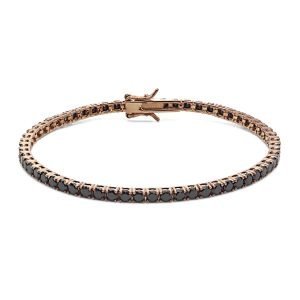 Tennis in Argento rosè 925 e zirconi neri