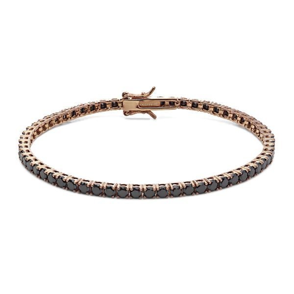 Tennis in Argento rosè 925 e zirconi neri