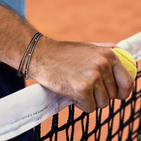 Tennis in Argento rosè 925 e zirconi neri