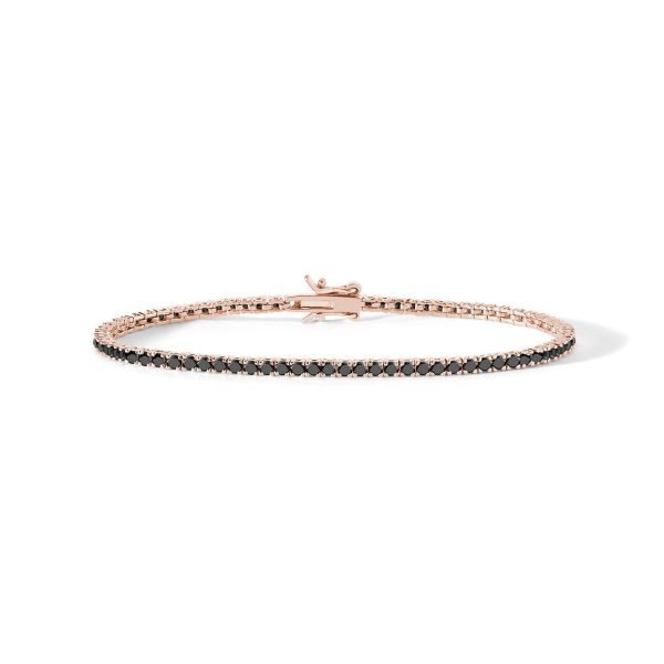 Tennis in Argento 925 rosè e zirconi neri