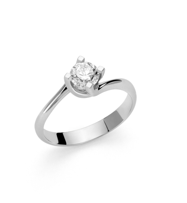 Solitario Valentino in oro e diamante