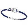 Bracciale Zancan in kevlar con ancora in argento e vite in oro rosa