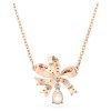 Collana Volta Fiocco, Piccola, Bianca, Placcato color oro rosa
