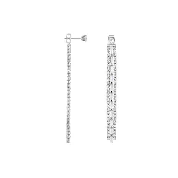 Orecchini Pendenti Tennis Romantic Shine Metallo Cristallo