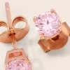 Orecchini Lobo Punto Luce Silver Rainbow Argento Rosa Cubic Zirconia