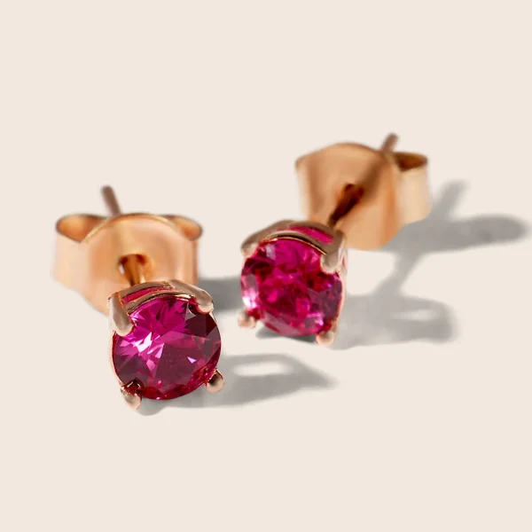Orecchini Lobo Punto Luce Silver Rainbow Argento Rosa Cubic Zirconia