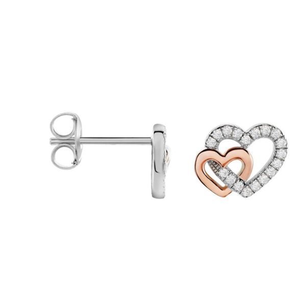 Orecchini Lobo Silver Moments Argento Bicolore Bianco / Rosa Cubic Zirconia