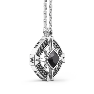 Collana in argento con onice sul pendente