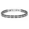 BRACCIALE DA UOMO STRONG NERO E ACCIAIO
