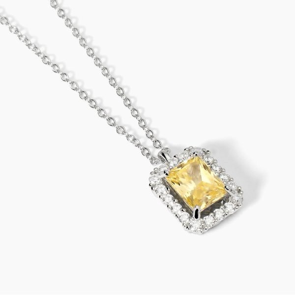 Girocollo in argento con zircone Lemon