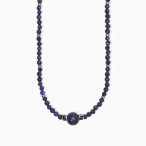 Collana in argento con agata nera e perla grigia SUNSET