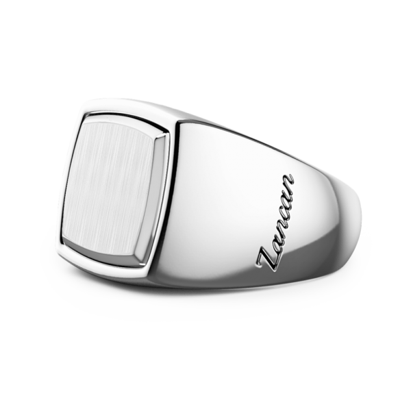 Anello chavlier Zancan in argento esagonale