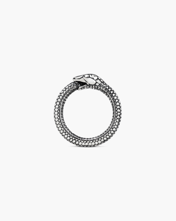 ANELLO SERPENTE UROBORO ARGENTO