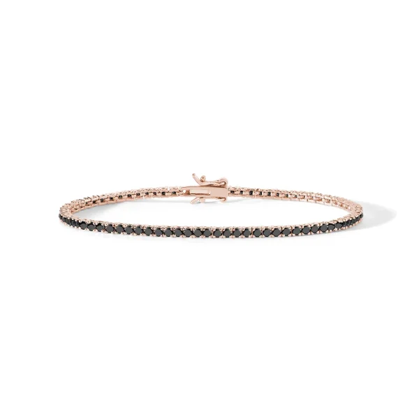 Tennis in Argento 925 rosè e zirconi neri