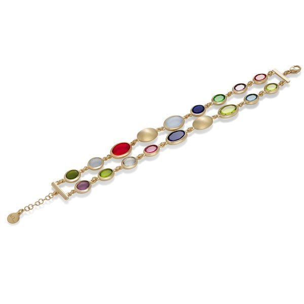 Bracciale doppio Caramelle Ovali con paste vitree multicolore
