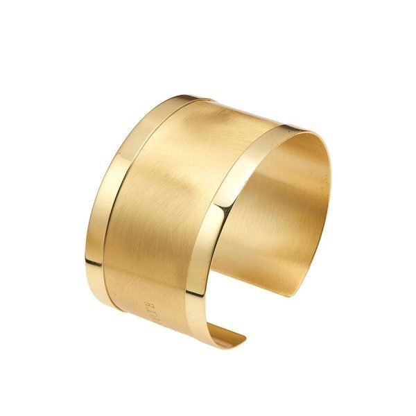 Bracciale a schiava Vintage Déco satinato con bordi lucidi cm.3,5