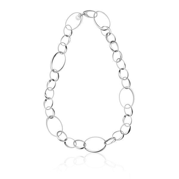 Collana in argento con maglie ovali