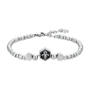 BRACCIALE UOMO IN ACCIAIO ELEMENTO CON GIGLIO SILVER E SMALTO NERO