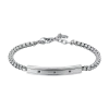 BRACCIALE UOMO IN ACCIAIO ELEMENTO CON CRISTALLI NERI