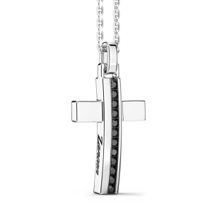 Collana Zancan in argento con pendente a croce e pietre