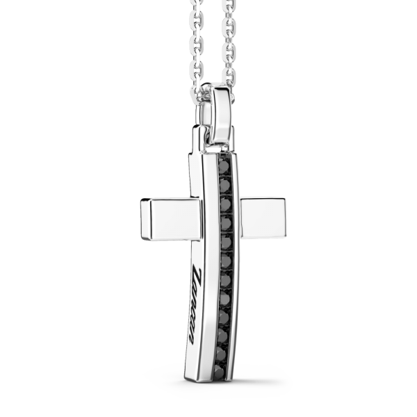 Collana Zancan in argento con pendente a croce e pietre