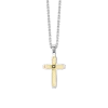 COLLANA UOMO IN ACCIAIO CROCE IN ACCIAIO ED ACCIAIO IP GOLD