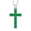 Collana Zancan in argento con pendente a croce e pietre naturali