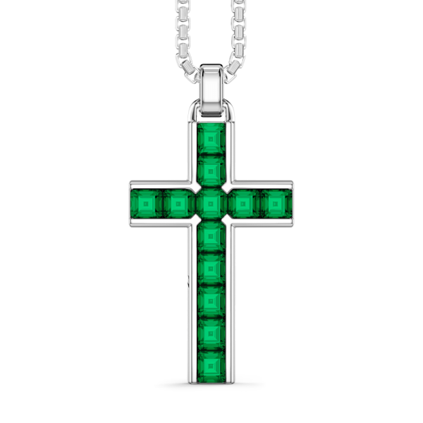 Collana Zancan in argento con pendente a croce e pietre naturali