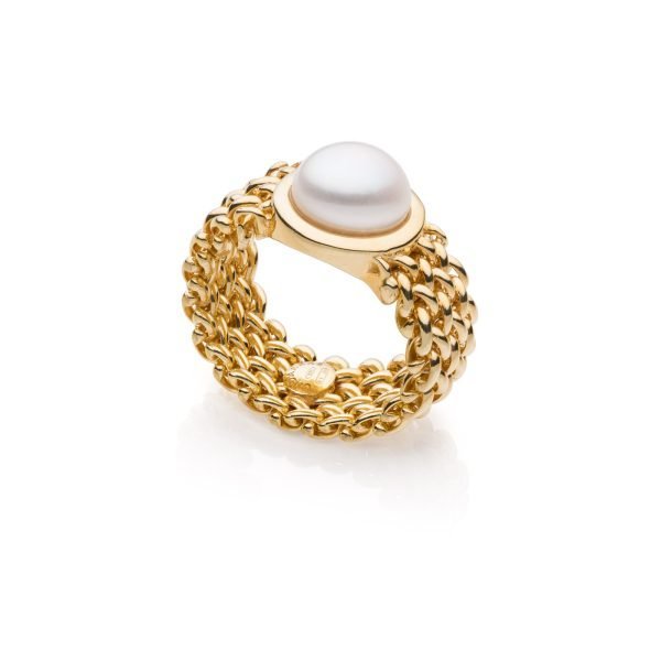 Anello argento perla Chicco
