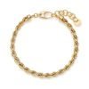 Bracciale catena corda in argento dorato