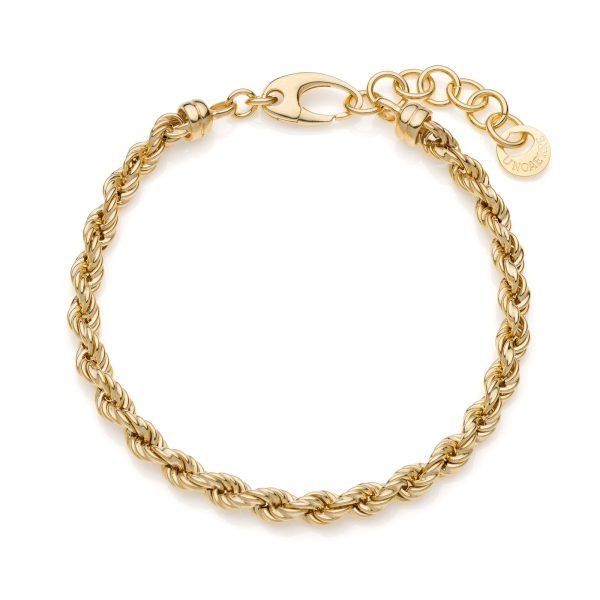 Bracciale catena corda in argento dorato