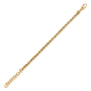 Bracciale catena corda in argento dorato