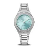 Classic argento brillante spazzolato, azzurro