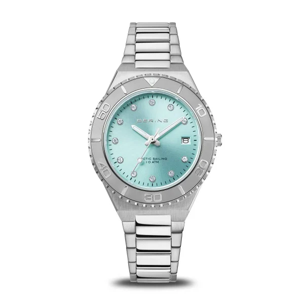Classic argento brillante spazzolato, azzurro