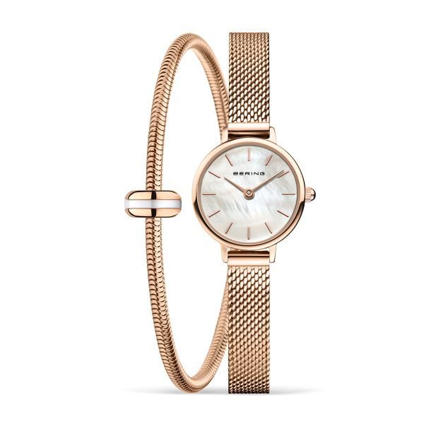 Classic oro rosa brillante, combo bracciale