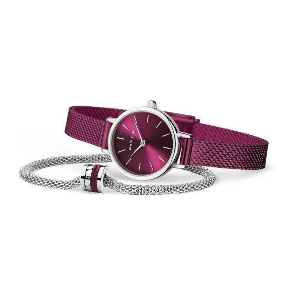 Classic argento brillante purple, combo bracciale