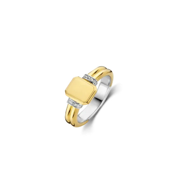 TI SENTO anello ottagono gold