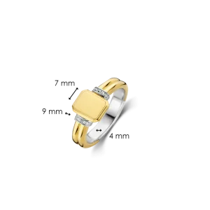 TI SENTO anello ottagono gold
