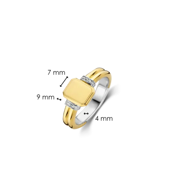TI SENTO anello ottagono gold