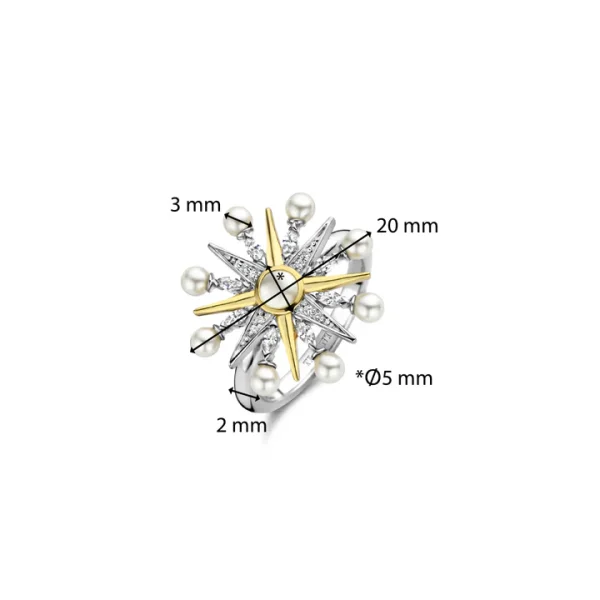 TI SENTO anello stella e perle