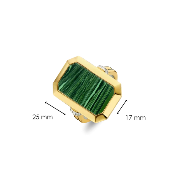 TI SENTO anello ottagono malachite