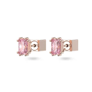 Orecchini a lobo Stilla Taglio rettangolare, Rosa, Placcato color oro rosa