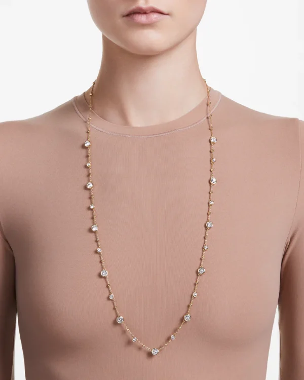 Collana Imber Taglio tondo, Bianca, Placcato color oro