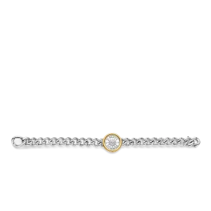 Bracciale sole zirconi e maglie groumette