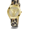 GUESS Ladies Leopard Gold Tone Analog Watch