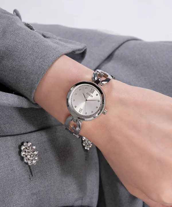 GUESS Ladies Silver Tone Analog Watch