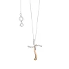 Collana croce bicolore in Oro e Diamanti Collezione Croci