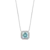 Girocollo in Oro bianco e Diamanti Acquamarina ottagonale, Azzurra Prestige