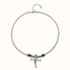 Collana corta placcata argento sterling con libellula centrale
