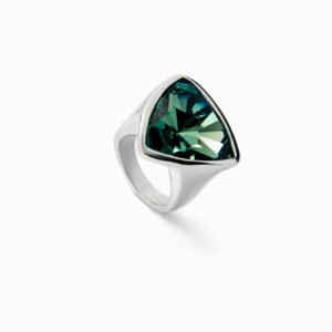 Anello placcato argento Sterling di forma triangolare grande